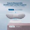 imageRESTCLOUD Adjustable Lumbar Support Pillow for Sleeping Memory Foam Back Support Pillow for Lower Back Pain Relief and Sleeping Lumbar Support Pillow for Bed and ChairMoon Grey