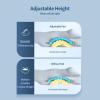 imageRESTCLOUD Adjustable Lumbar Support Pillow for Sleeping Memory Foam Back Support Pillow for Lower Back Pain Relief and Sleeping Lumbar Support Pillow for Bed and ChairDark Blue