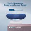 imageRESTCLOUD Adjustable Lumbar Support Pillow for Sleeping Memory Foam Back Support Pillow for Lower Back Pain Relief and Sleeping Lumbar Support Pillow for Bed and ChairDark Blue
