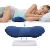 imageRESTCLOUD Adjustable Lumbar Support Pillow for Sleeping Memory Foam Back Support Pillow for Lower Back Pain Relief and Sleeping Lumbar Support Pillow for Bed and ChairDark Blue