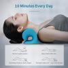 imageRESTCLOUD Comfortable Neck Stretcher for Neck Pain Relief Neck and Shoulder Relaxer Cervical Neck Traction Device for TMJ Pain Relief and Muscle Relax Cervical Spine Alignment Chiropractic PillowBlue