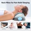 imageRESTCLOUD Neck Pillows for Pain Relief Sleeping Neck Roll Pillow Neck Cervical Pillows for Stiff Neck Pain Relief Bed Pillow Height and Firm AdjustableDark Grey