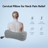imageRESTCLOUD Neck Pillows for Pain Relief Sleeping Neck Roll Pillow Neck Cervical Pillows for Stiff Neck Pain Relief Bed Pillow Height and Firm AdjustableDark Grey