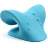 imageRESTCLOUD Neck and Shoulder Relaxer Cervical Traction Device for TMJ Pain Relief and Cervical Spine Alignment Chiropractic Pillow Neck StretcherPinkBlue