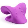 imageRESTCLOUD Neck and Shoulder Relaxer Cervical Traction Device for TMJ Pain Relief and Cervical Spine Alignment Chiropractic Pillow Neck StretcherPinkPurple