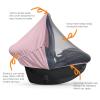 imageSummer Baby Car Seat Cover  2in1 Breathable Carseat Sun Shade ampamp Mosquito Net  UV Protection Lightweight Canopy Covers for Infant Unisex  Bug Net Mesh for Spring ampamp Summer Warm Weather GrayPink