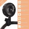 imageliuliuby Baby Stroller Fan with Clip  Clip On Fan for Baby Car Seat  Portable ampamp Rechargeable with Durable Clamp  Stroller Accessories  Small Cooling USB Chargeable Battery Jet BlackJet Black