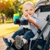 imageliuliuby Universal Stroller Snack Tray Attachment  Stroller Cup Holder Attachment Universal Snack Tray for Stroller Tray Attachment  Clip On Baby Stroller Accessories for Joggers Umbrella ampamp WagonsFlap Top