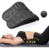 imageRESTCLOUD Back Stretcher for Back Pain Relief Back Stretching Cushion Chronic Lumbar Support Pillow Helps with Spinal Stenosis Herniated Disc and Sciatica Nerve Pain Relief Lumbar StretcherDblack