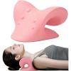 imageRESTCLOUD Neck and Shoulder Relaxer Cervical Traction Device for TMJ Pain Relief and Cervical Spine Alignment Chiropractic Pillow Neck StretcherPinkPink