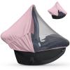 imageSummer Baby Car Seat Cover  2in1 Breathable Carseat Sun Shade ampamp Mosquito Net  UV Protection Lightweight Canopy Covers for Infant Unisex  Bug Net Mesh for Spring ampamp Summer Warm Weather GrayPink