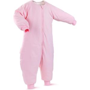 imageRESTCLOUD Baby Sleep Bag with Feet Winter Wearable Blanket with Legs Sack for Toddler Thicken 25 TOGPink