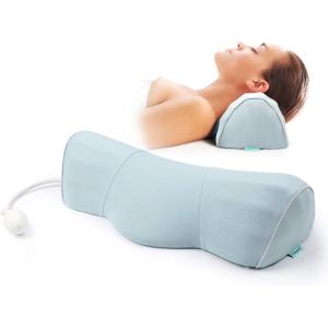 imageRESTCLOUD Neck Pillows for Pain Relief Sleeping Neck Roll Pillow Neck Cervical Pillows for Stiff Neck Pain Relief Bed Pillow Height and Firm AdjustableBlue