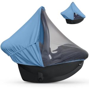imageSummer Baby Car Seat Cover  2in1 Breathable Carseat Sun Shade ampamp Mosquito Net  UV Protection Lightweight Canopy Covers for Infant Unisex  Bug Net Mesh for Spring ampamp Summer Warm Weather GrayBlue