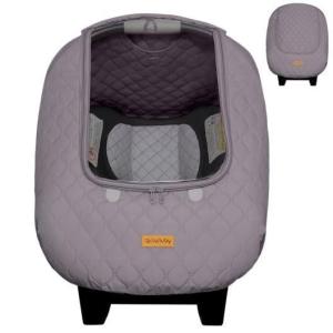 imageWinter Carseat Cover for Baby  Infant Car Seat Cover Baby  Doona Accessories  Winter Car Seat Canopy for Boys ampamp Girls  New Born Essentials Must Haves for Cold Weather  Warm ampamp Thick Fleece PinkGray  Canopy