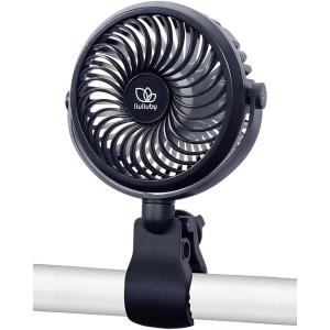 imageliuliuby Baby Stroller Fan with Clip  Clip On Fan for Baby Car Seat  Portable ampamp Rechargeable with Durable Clamp  Stroller Accessories  Small Cooling USB Chargeable Battery Jet BlackJet Black